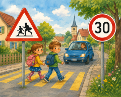 Vorsicht: Schulbeginn und Tempo 30! Vorsicht: Schulbeginn und Tempo 30!